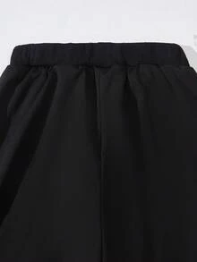 SHEIN Tween Boy Letter Graphic Thermal Lined Sweatpants - Black - View 7