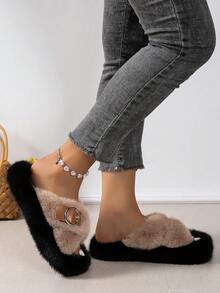 女性室內拖鞋 - 卡其色 - 查看 4