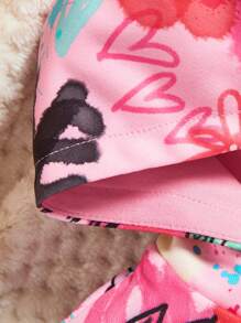 SHEIN 女嬰字母和卡通圖案連帽衫 - 粉色 - 查看 3