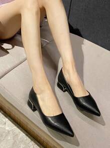 Simple And Fashionable Casual Chunky Heels Women's Shoes With 3cm Heel Height For Work