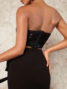 SHEIN BAE Sequin Tube Top