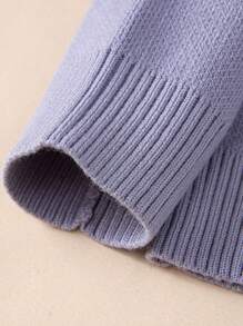 Baby Girls Floral Pattern Sweater - Baby Blue - View 4