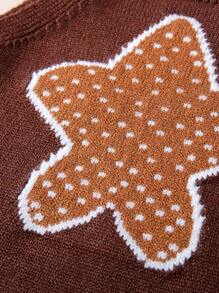 Baby Girl Star Pattern Knit Romper