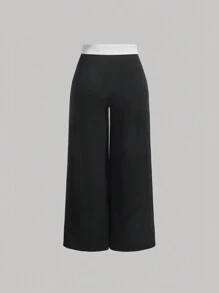 SHEIN MOD Plus Contrast Panel Wide Leg Pants