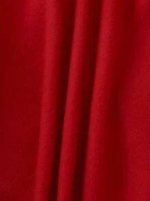 SHEIN EZwear 大碼字母圖案加絨內裏運動衫 - 紅色 - 查看 6