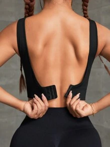 POWERISTA Powerista Solid Backless Sports Tank Push Up Top