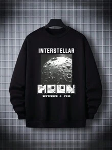 Men Slogan Graphic Sweatshirt - Black - View 1