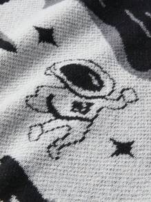 Manfinity Hypemode Men Star Pattern Sweater - Black and White - View 6