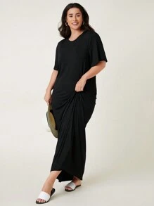 SHEIN BASICS Suknie Rozmiar Plus Równy Codzienny