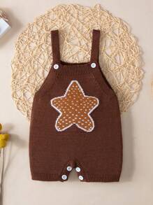 Baby Girl Star Pattern Knit Romper