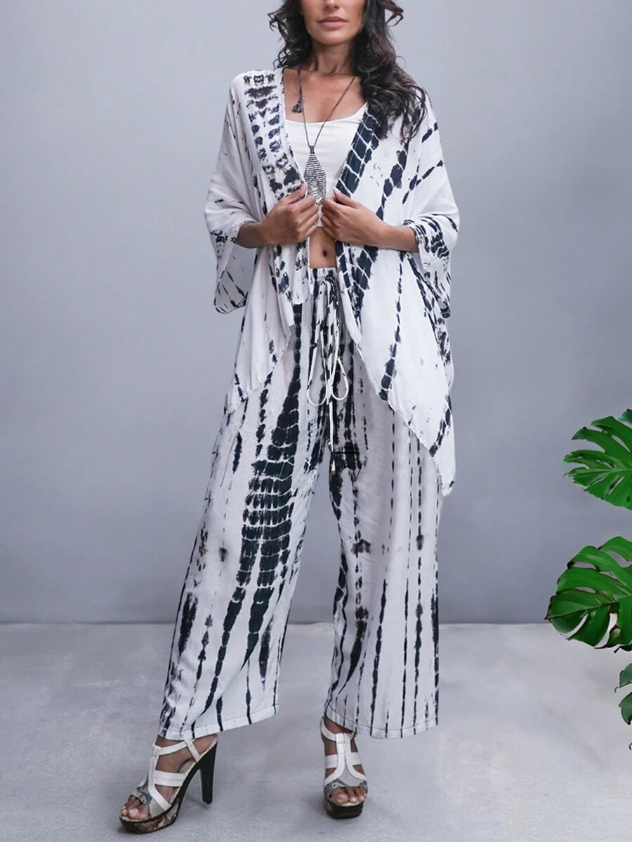 休閒紮染女士兩件套 - 彩色 - 查看 1