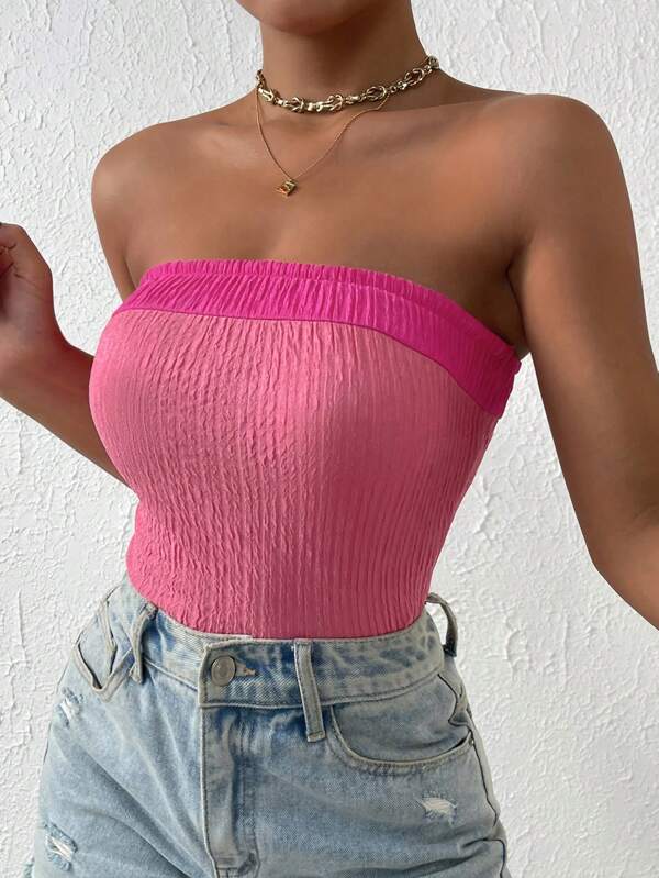 Calvaya Contrast Panel Tube Bodysuit