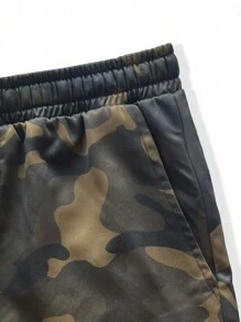 Manfinity LEGND Men Camo Print Flap Pocket Cargo Trousers - Multicolor - View 6