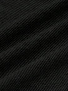 SHEIN EZwear Plus Solid Flare Leg Pants - Black - View 4