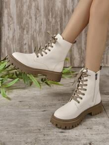 Botas de moda para mujer - Beis - Ver 5