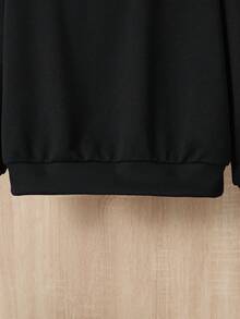 Girls 2pcs Solid Drop Shoulder Sweatshirt - Multicolor - View 5