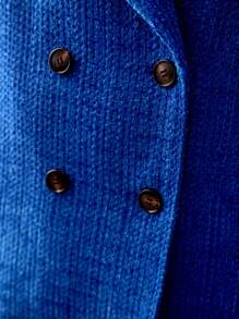 MOTF PREMIUM WOOL-BLEND TWEED PEA COAT - Blue - View 3