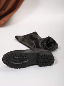 Women's Fashion Thigh High Boots Over-The-Knee Boots New 2024 Slip-On Design Riding Boots Slim Leg Women's Boots - Black - View 4