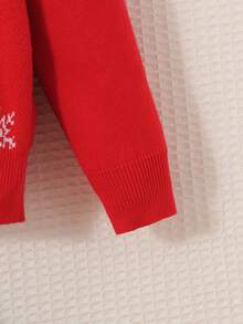 SHEIN Áo len họa tiết bông tuyết và nai sừng tấm Giáng sinh của Tween Girl cho Giáng sinh - Nhiều màu - Xem 7