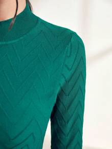 Modelyn Solid Mock Neck Sweater Dress Without Belt