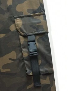 Manfinity LEGND Men Camo Print Flap Pocket Cargo Trousers - Multicolor - View 3