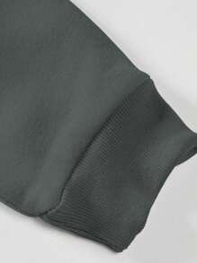 Manfinity Homme Men Letter Graphic Mock Neck Sweatshirt - Grey - View 3