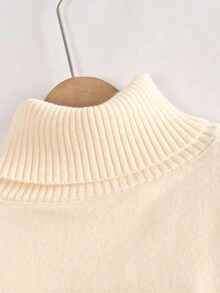 GIGOGOU 秋冬保暖女士宽松高领毛衣休闲长袖上衣秋季衣服 - 杏色 - 查看 6