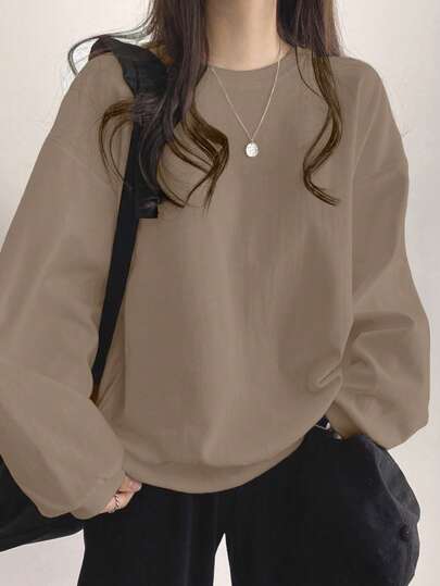 DAZY Solid Drop Shoulder Oversized Tee