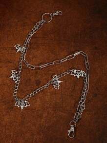 ROMWE Goth 1 chiếc quần lót nhiều lớp họa tiết dơi dành cho nữ, Halloween - Bạc - Xem 3