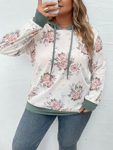 SHEIN LUNE 大码印花抽绳卫衣 - 白色 - 查看 7