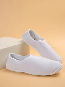 Ladies' Flat Sole Shoes - White - View 3