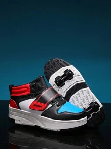 孩子們的秋天&冬天四輪升級版輪滑鞋適用於健身步行 - 彩色 - 查看 4