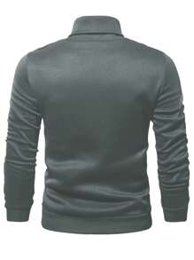 Manfinity Homme Men Letter Graphic Mock Neck Sweatshirt - Grey - View 2