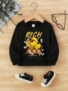 男嬰字母和卡通圖案衛衣 - 黑色 - 查看 6