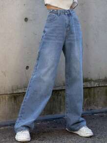 DAZY Jeans De Pierna Ancha De Cintura Alta