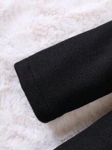 SHEIN Young Girl 1pc Lapel Neck Button Front Overcoat