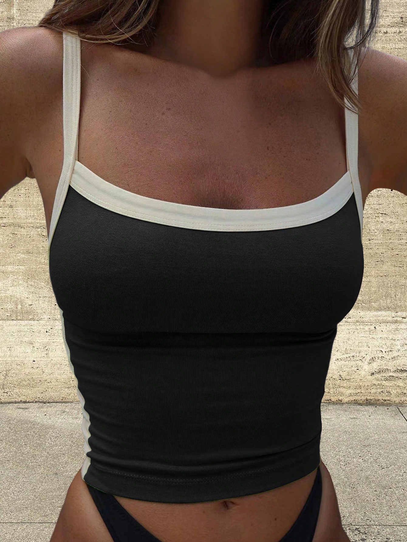 SHEIN Essnce Contrast Binding Cami Top sz2307073488774743