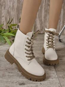 Botas de moda para mujer - Beis - Ver 4