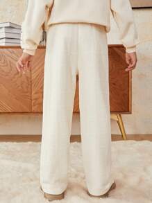 SHEIN Tween Boy Solid Thermal Lined Sweatpants - Apricot - View 4