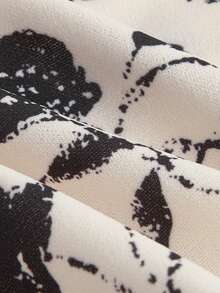 SHEIN MOD 加大花卉印花系带肩带宽肩带上衣 - 彩色 - 查看 4