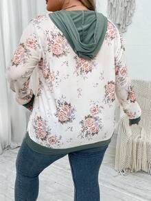 SHEIN LUNE 大码印花抽绳卫衣 - 白色 - 查看 2