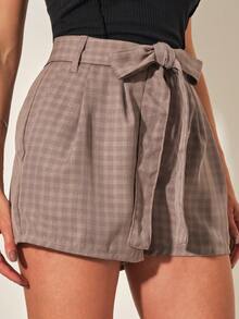 SHE(IN) BRASIL In kẻ sọc Quần Short có thắt lưng - Đá lửa - Xem 4