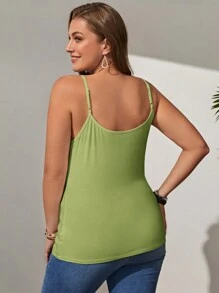 SHEIN LUNE Plus Solid Cami Top - Mint Green - View 2