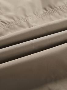 Men Letter Graphic Thermal Lined Hooded Jacket - Khaki - View 6