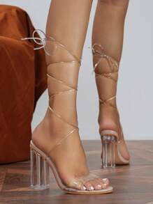 Spring/Summer Women's High-Heeled Sandals - Apricot - View 5