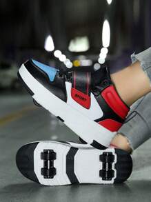 孩子們的秋天&冬天四輪升級版輪滑鞋適用於健身步行 - 彩色 - 查看 1