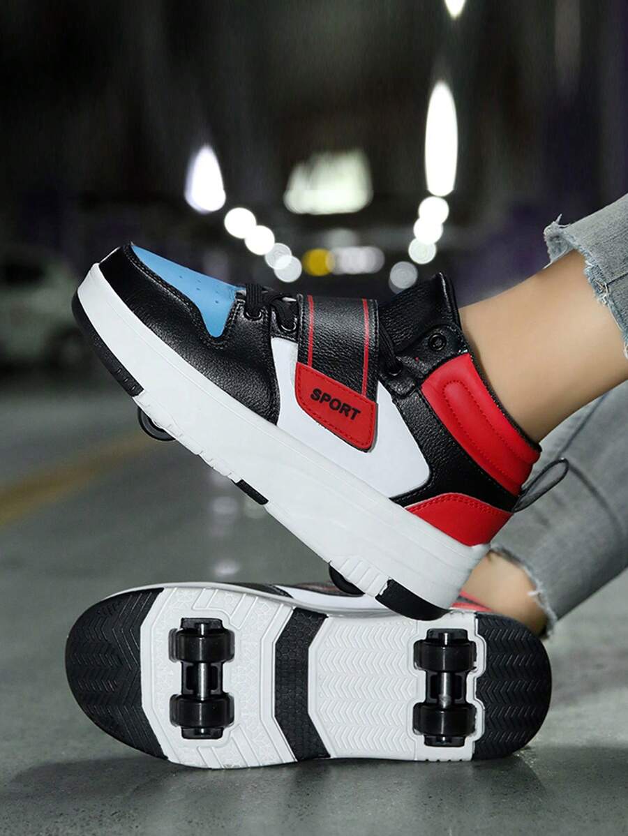 孩子們的秋天&冬天四輪升級版輪滑鞋適用於健身步行 - 彩色 - 查看 1