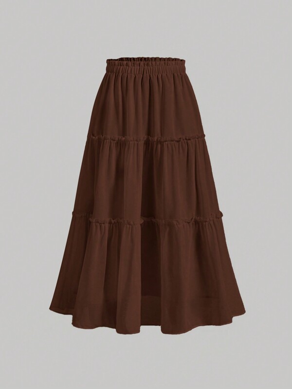 SHEIN MOD Falda con volantes y dobladillo con volantes