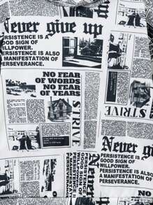 SHEIN 青少年男孩报纸印花卫衣 - 彩色 - 查看 5