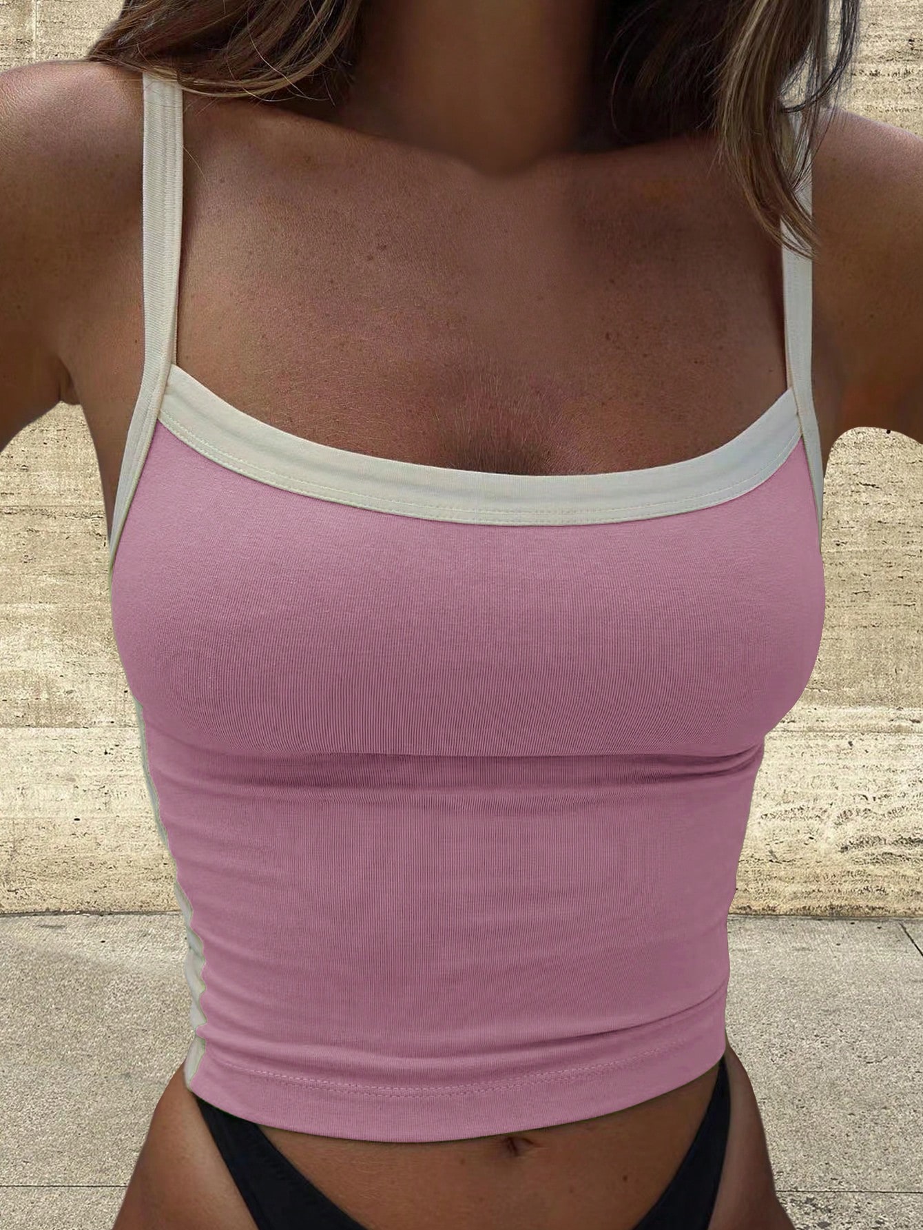 SHEIN Essnce Contrast Binding Cami Top sz2307073488747485